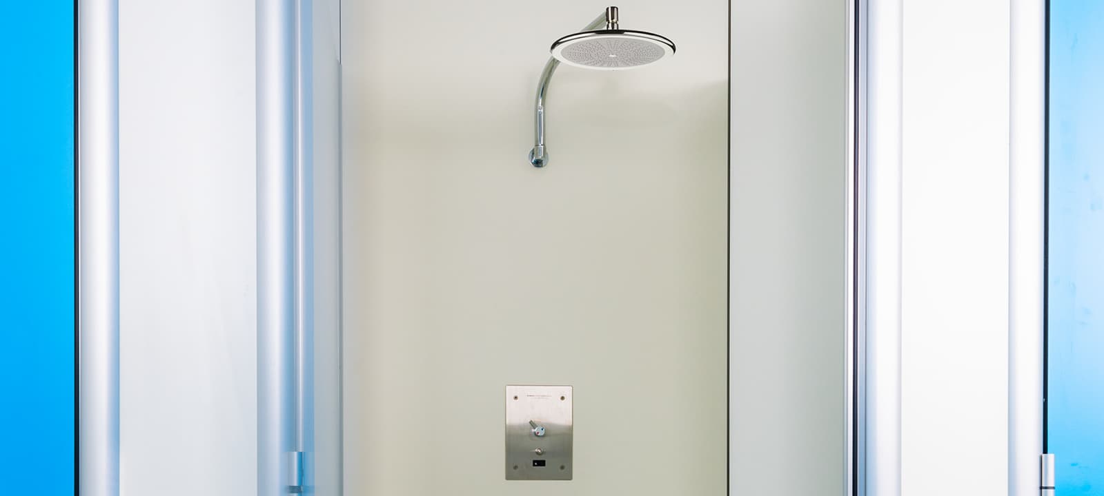 Electronic shower controls and obliged passages