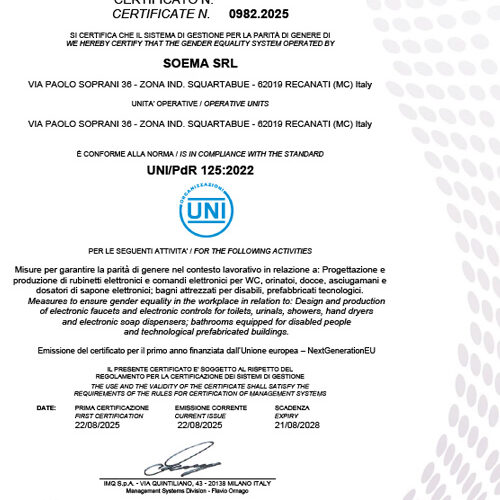 Certified UNI PdR 2025